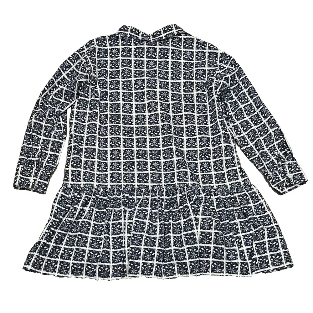 ADDISON BAY Women's cotton blend collared vacation Dress Navy XL A004481 - Picture 9 of 9